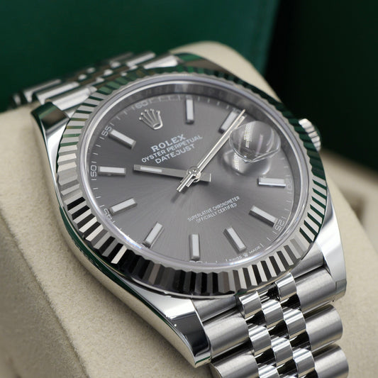 Rolex Datejust 41 Rhodium Dial Fluted Jubilee 126334 - Full Set (2026)