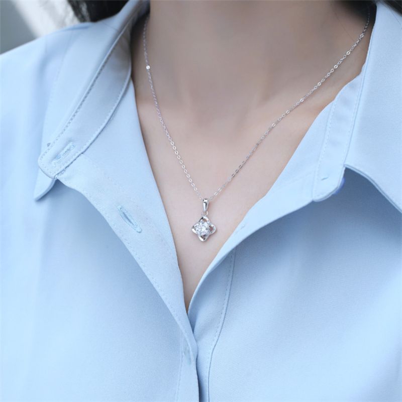 Four Pod Shaped Style Diamond Pendant