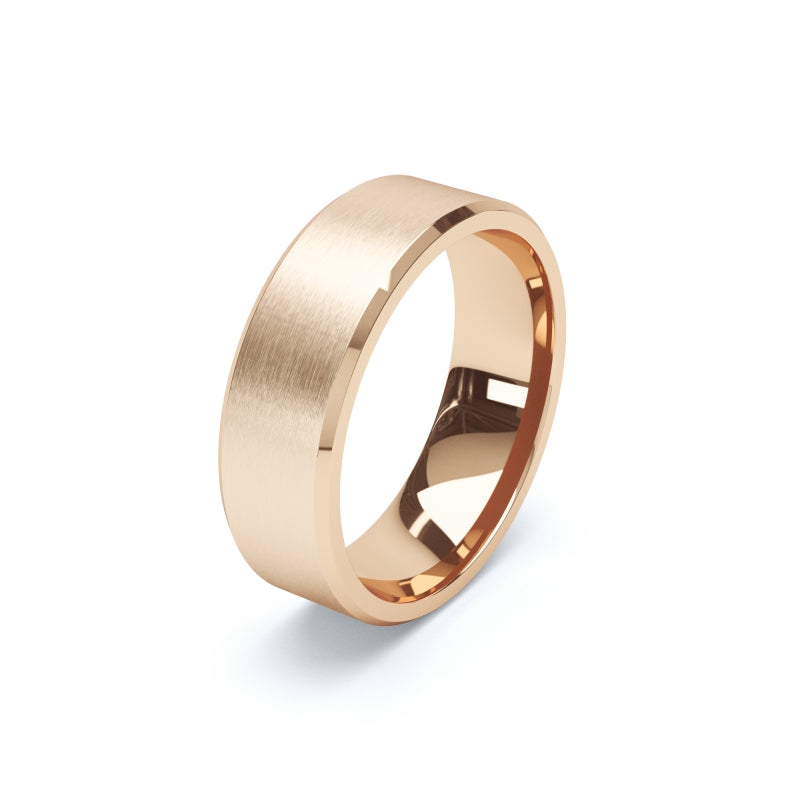 Matte Bevelled - Plain Wedding Band