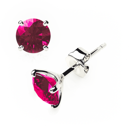 4 Claw - Red Ruby - Stud Earrings