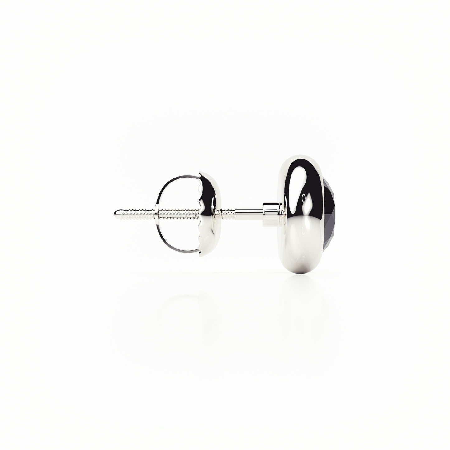 Rub Over - Black Diamond - Stud Earrings