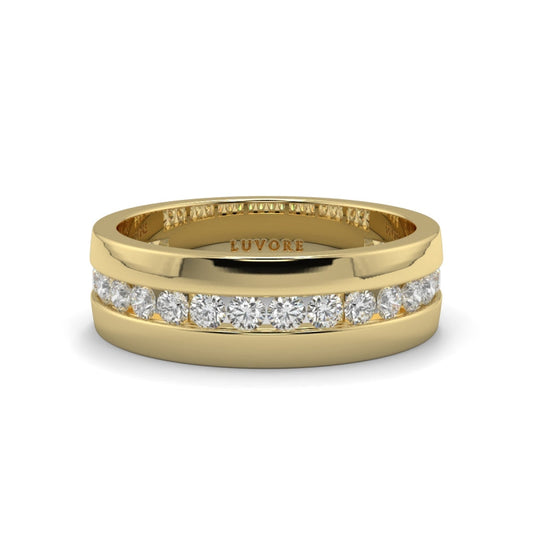Diamond Row - 6.00mm - Gents Wedding Band