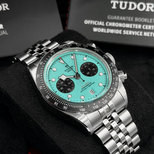 Tudor Black Bay Chrono Flamingo Blue M79360N - Full Set (2025)