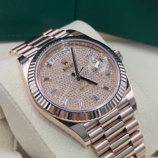 Rolex Day-Date Pavé Dial 228235 - Full Set (2022)