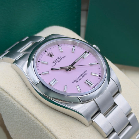 Rolex Oyster Perpetual Candy Pink 126000 - Full Set (2024)
