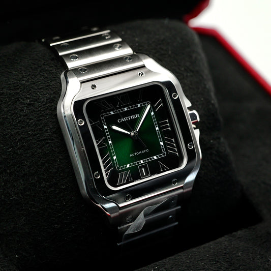 Cartier Santos De Cartier Green Dial WSSA0062 - Full Set (2024)
