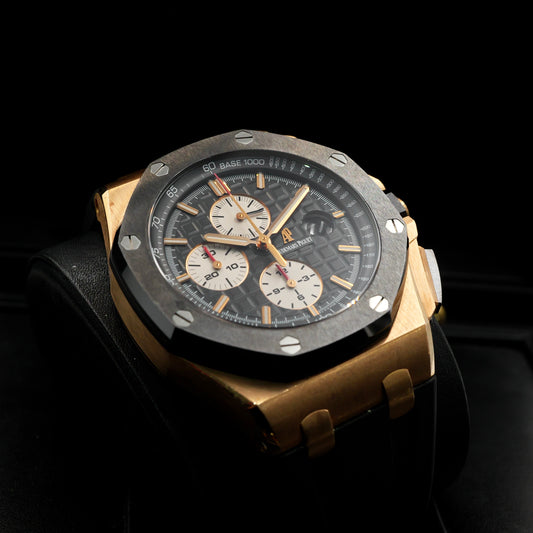 Audemars Piguet Royal Oak Offshore Chronograph Rose Gold Black Dial 26400RO - Full Set (2015)