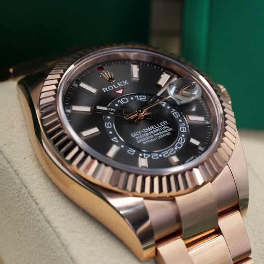 Rolex Sky-Dweller Rose Gold Rhodium Dial 326935 - Full Set (2021)