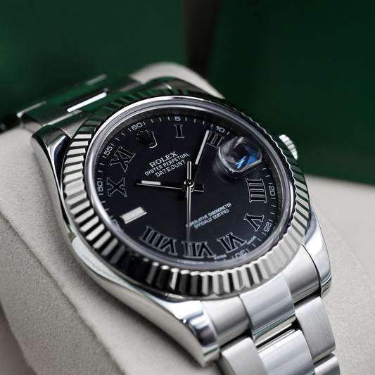 Rolex Datejust II Black Roman Numeral Dial 116334 - Full Set (2018)