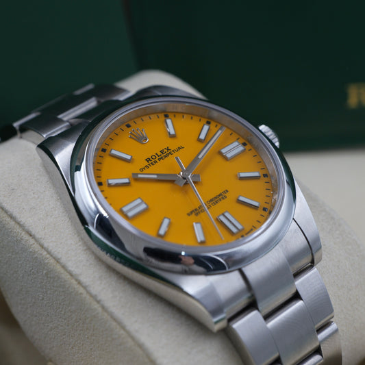 Rolex Oyster Perpetual 41 Mustard Yellow 124300 Full Set 2023