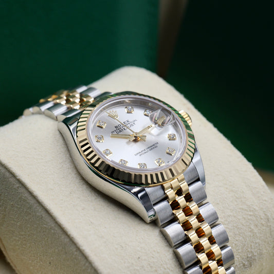 Rolex Lady-Datejust Silver Diamond Dial 279173 - Full Set (2026)