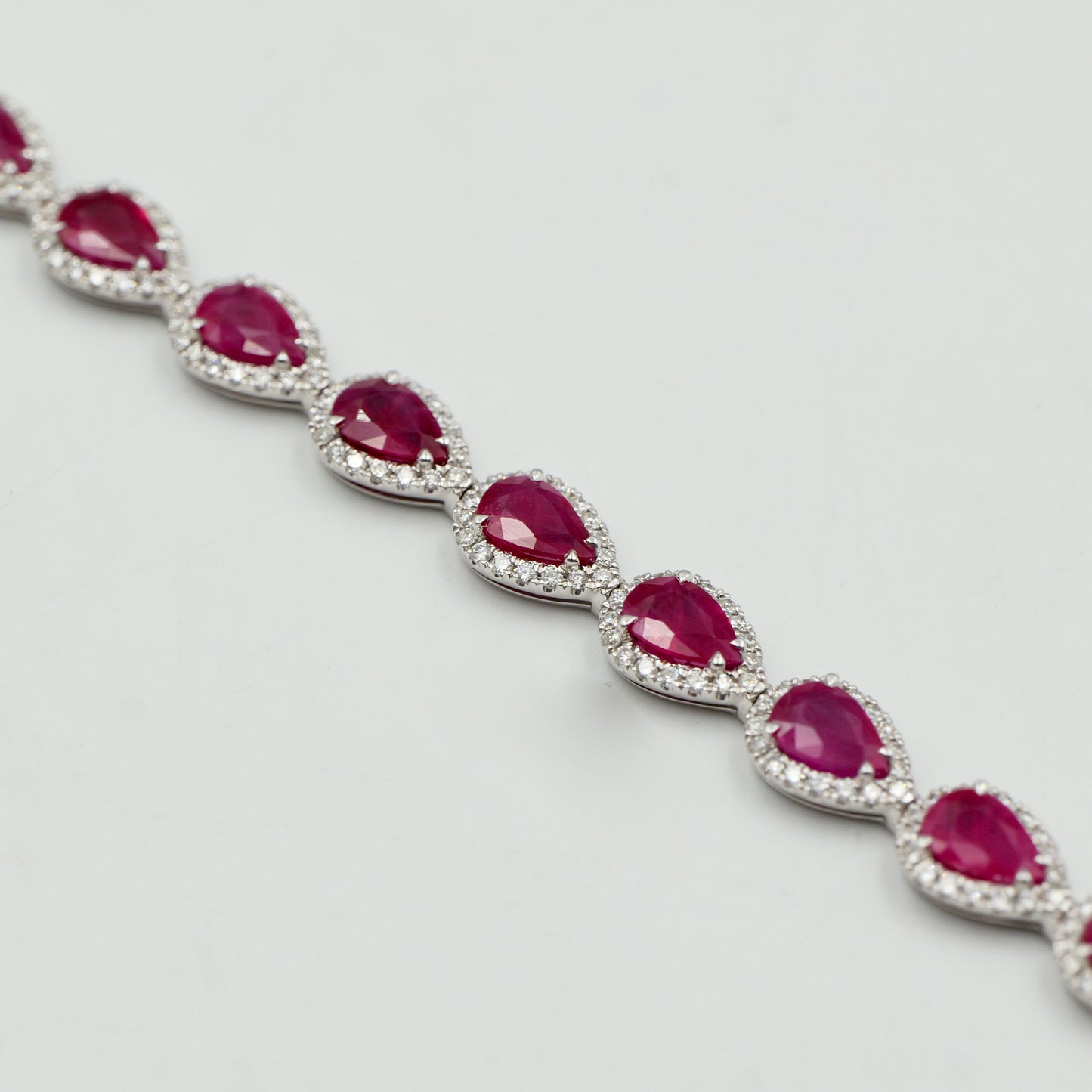 Pear Shape Ruby and Diamond Bracelet