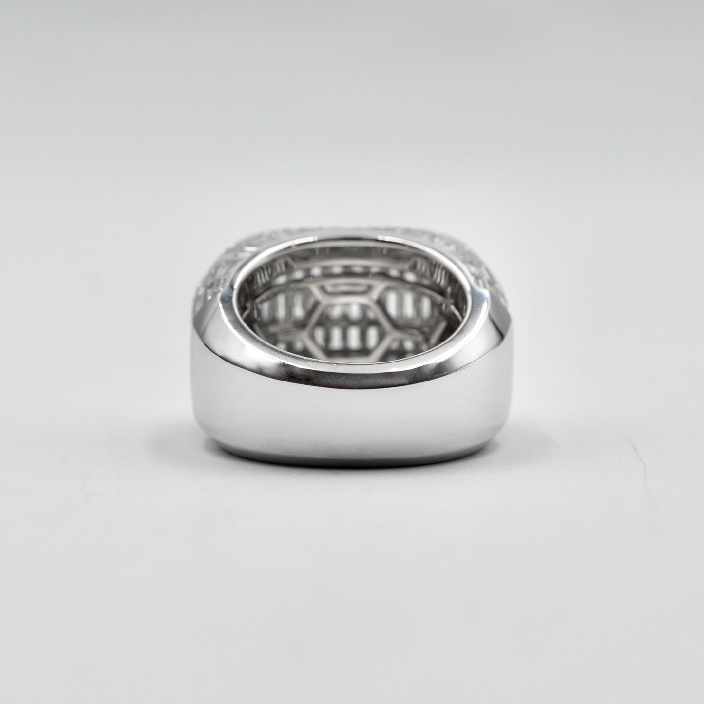 White Gold Square Baguette Diamond Pinky Ring