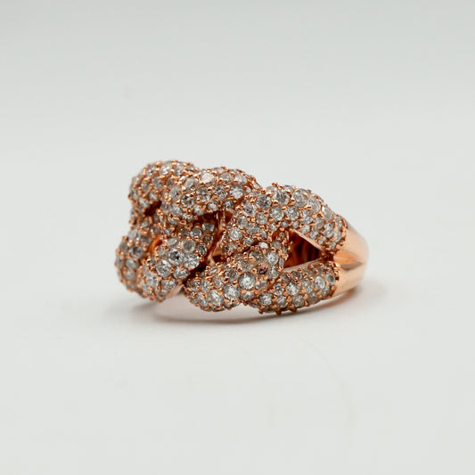 Rose Gold Cuban Link Pinky Ring