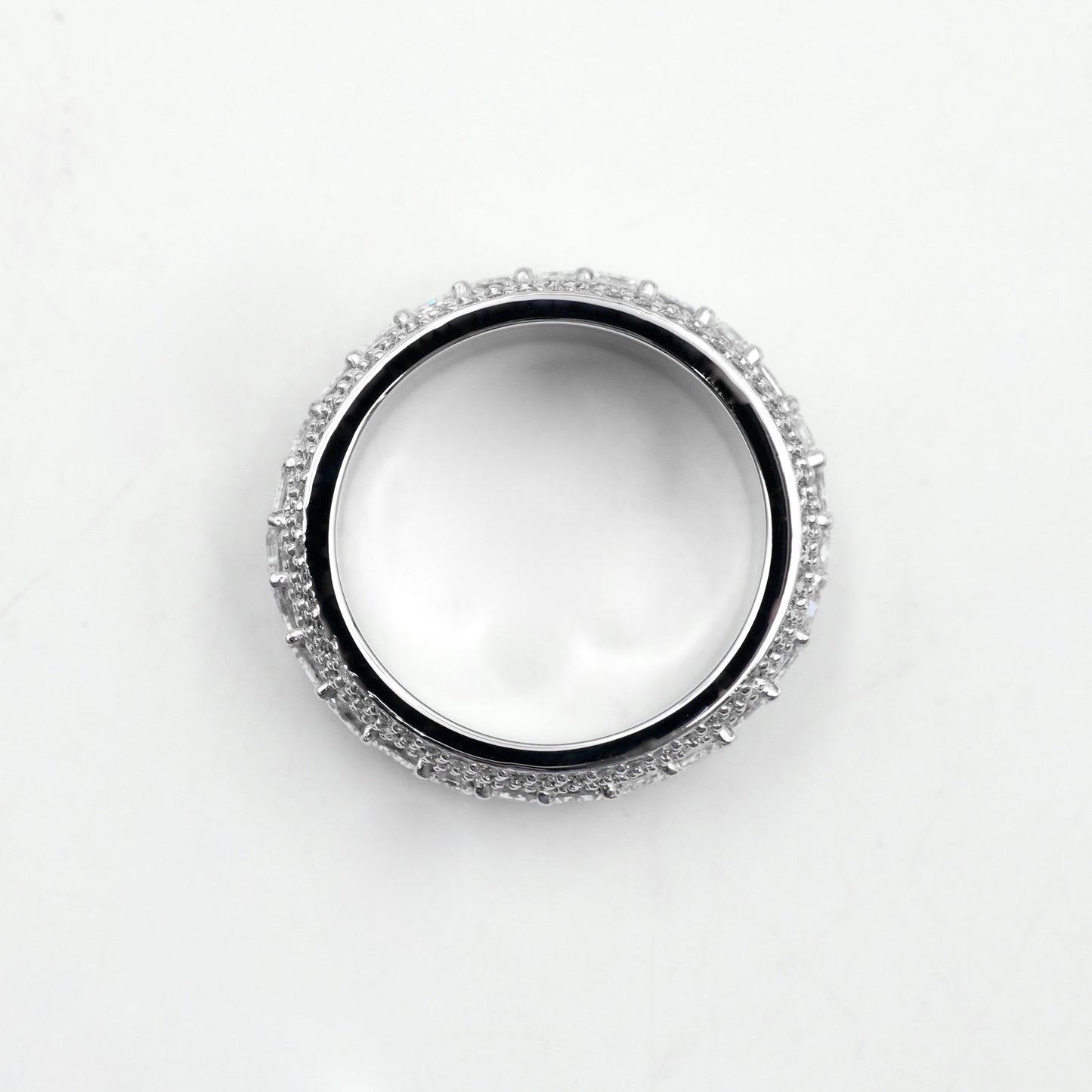 White Gold Round & Baguette Diamond Pinky Ring