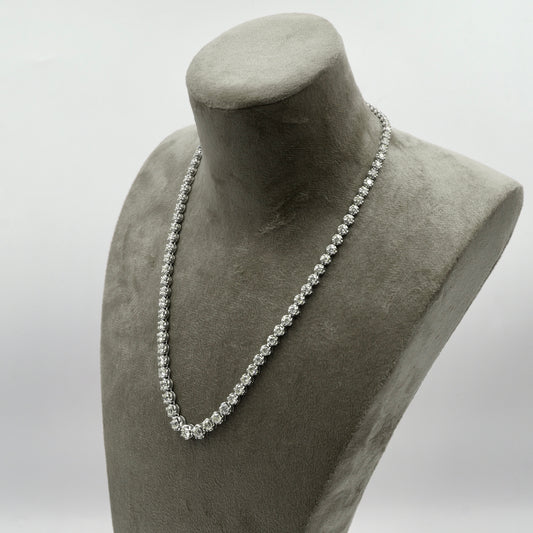 White Gold Graduated Diamond Line Necklace