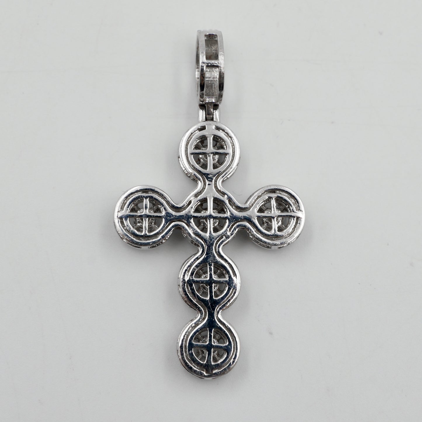 White Gold Halo Diamond Cross