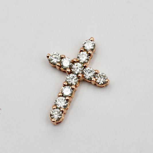 Rose Gold Diamond Cross