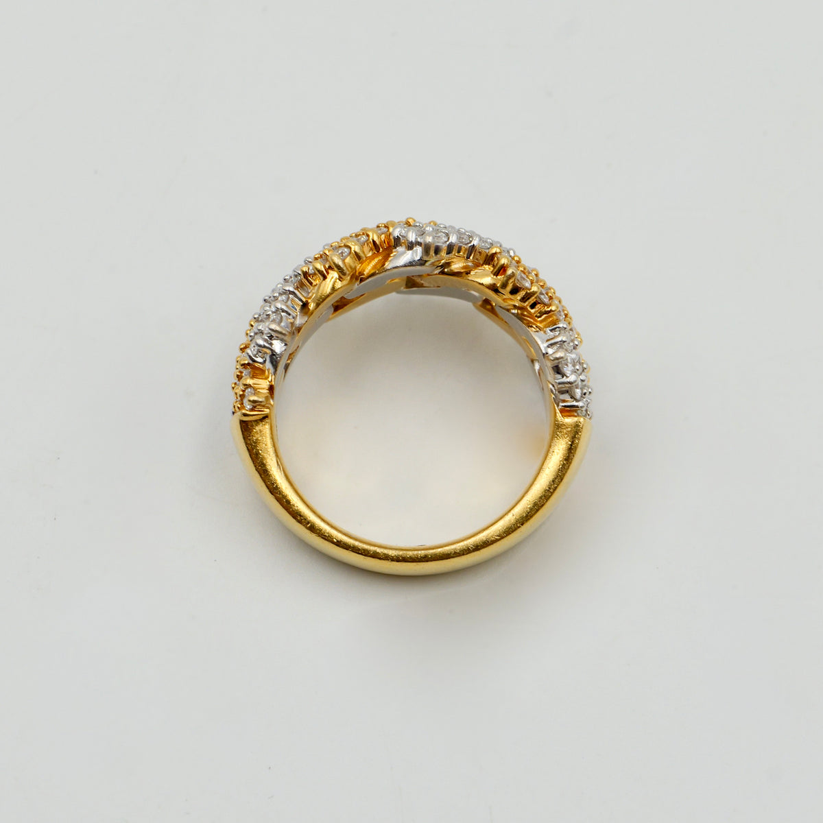 Yellow and White Gold Cuban Link Pinky Ring