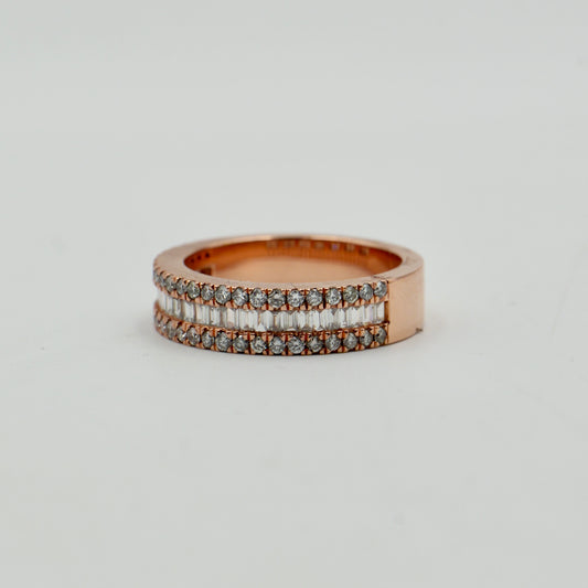 Rose Gold Round & Baguette Rings