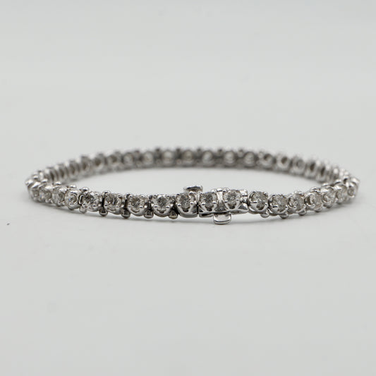 White Gold 3.8mm Illusion Set Diamond Tennis Bracelet