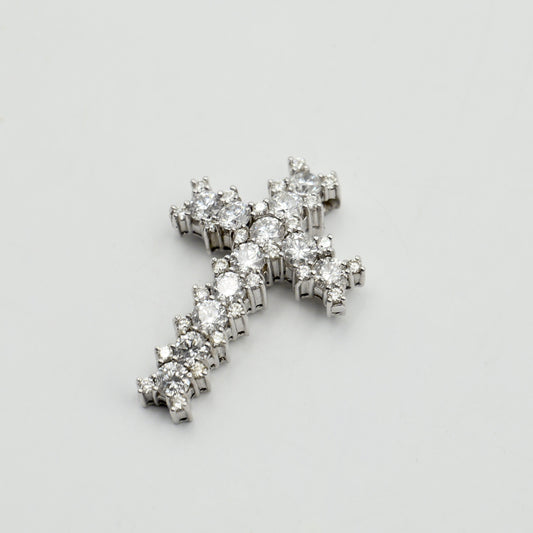 White Gold Diamond Cross Pendant