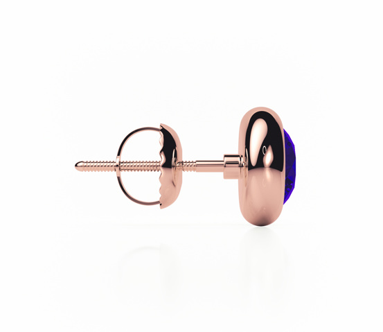 Bezel - Blue Sapphire - Stud Earrings