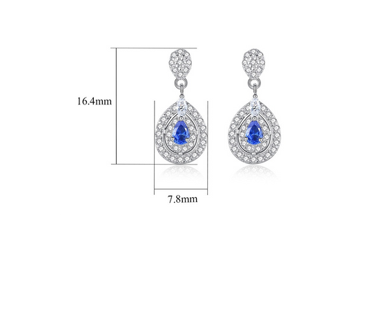 Drop Earrings Sapphire Diamonds
