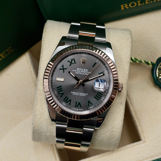 Rolex Datejust 41 Wimbledon Fluted Oyster Fluted Oyster 126331 - Full Set (2022)