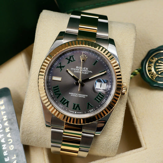 Rolex Datejust 41 Wimbledon Fluted Oyster 126333 - Full Set (2021)