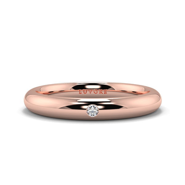 2.5mm Wedding Band Ladies & Gents single Diamond Set Platinum Rose Gold Luvore Diamonds (19).jpg