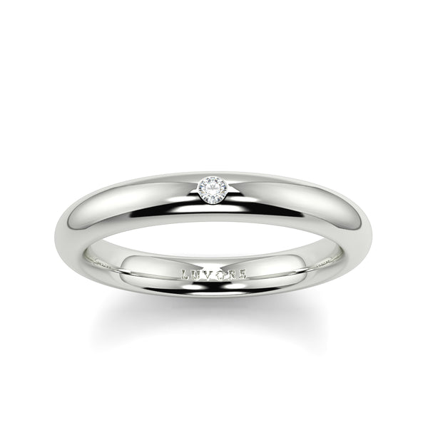 2.5mm Wedding Band Ladies & Gents single Diamond Set Platinum Rose Gold Luvore Diamonds (20).jpg
