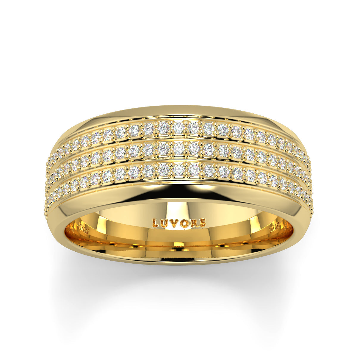 3 Row - 6.00mm - Gents Wedding Band