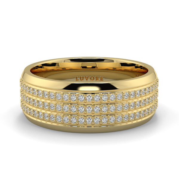 3 Row - 6.00mm - Gents Wedding Band