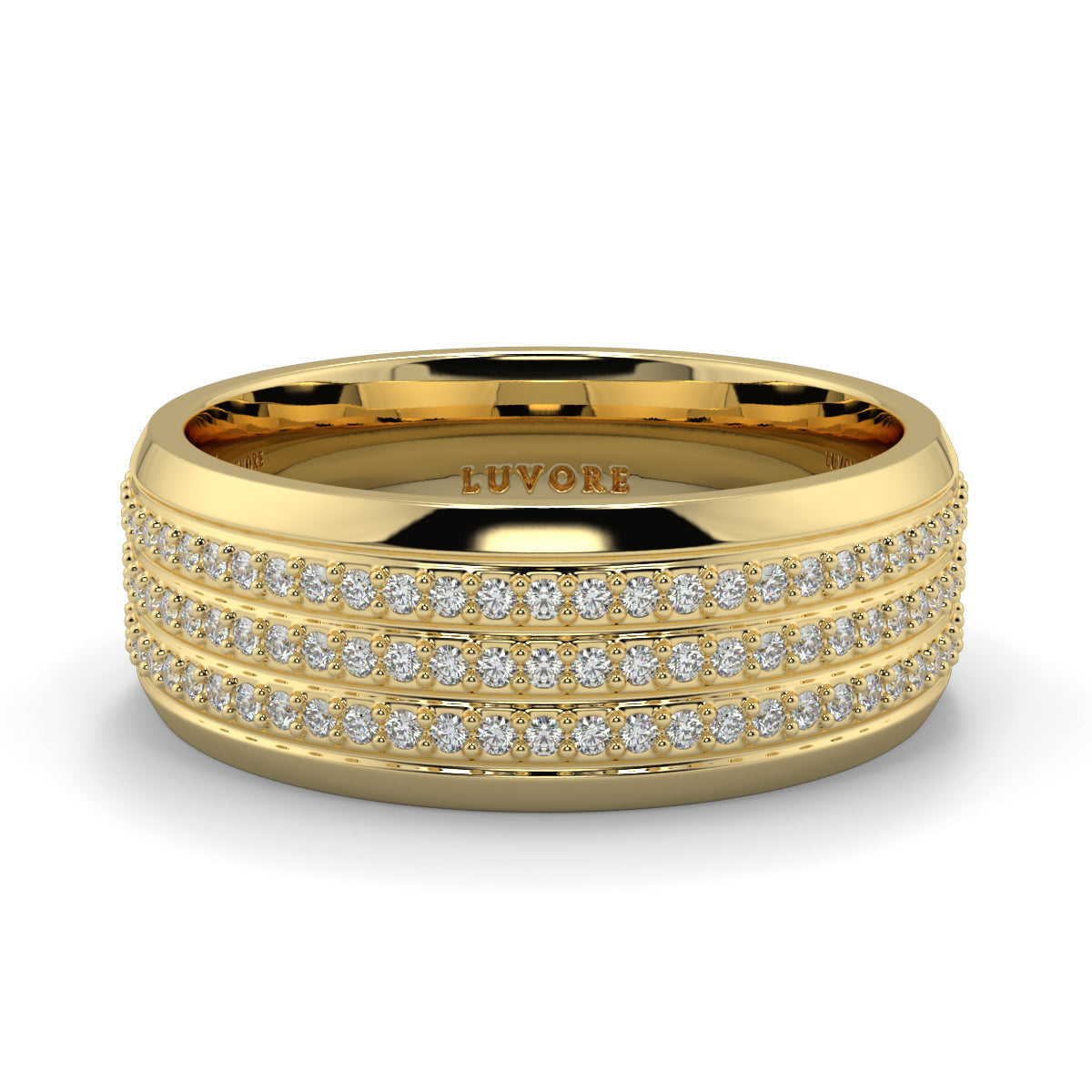 3 Row - 6.00mm - Gents Wedding Band