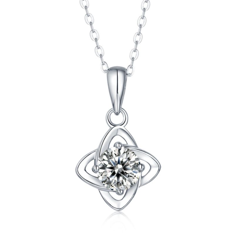 Four Pod Shaped Style Diamond Pendant