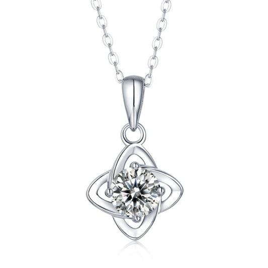 Four Pod Shaped Style Diamond Pendant