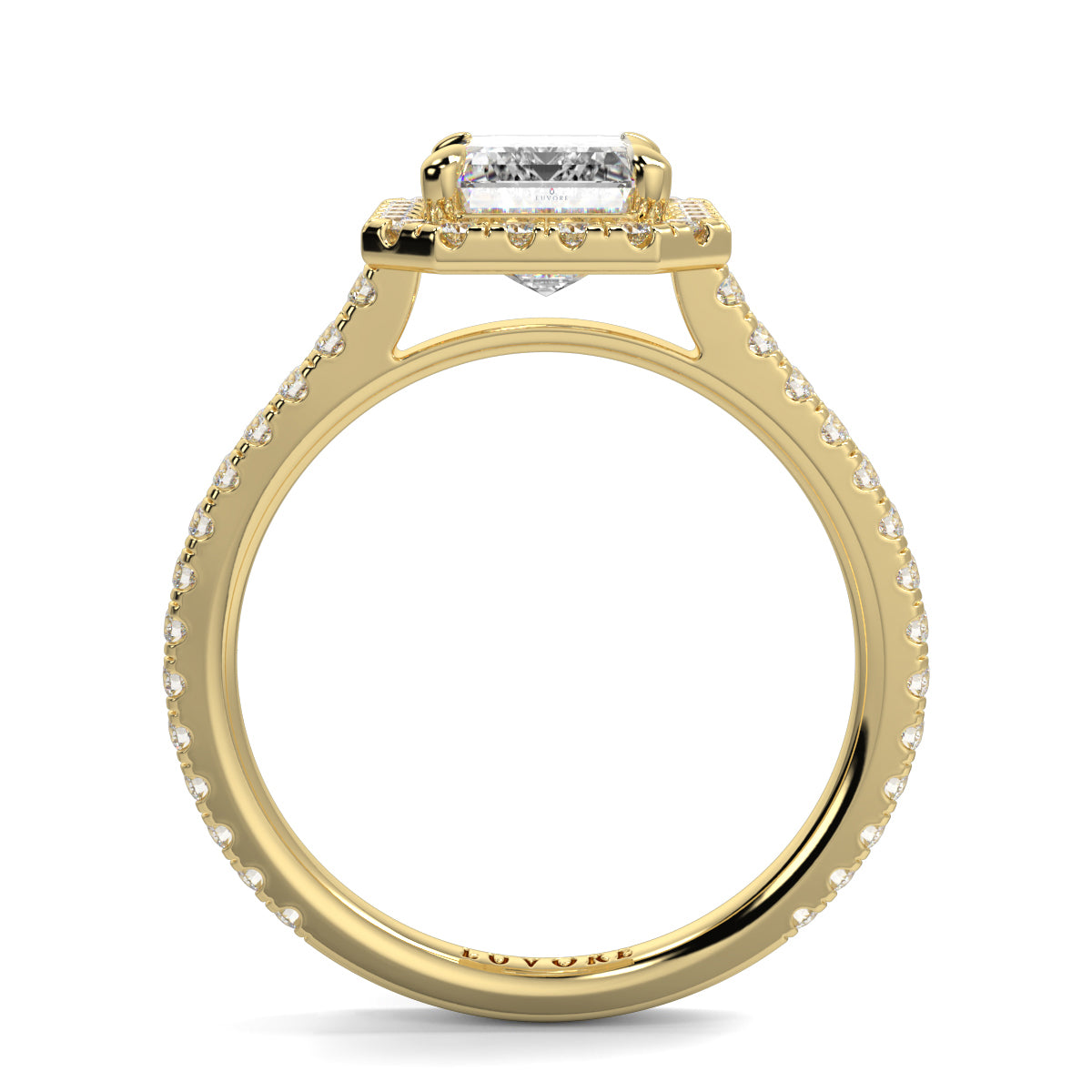 Gold ring with diamond accents on a white background YB_Jewellers_Engagement_Ring