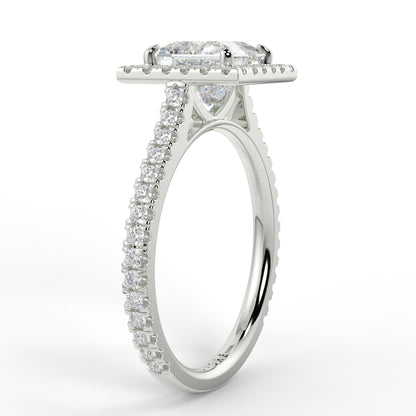 Diamond ring with a white background yb jewellers engagement ring princess cut diamond ring tiger claws