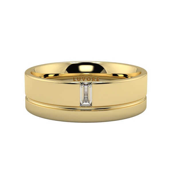 Baguette Diamond - 6.0mm - Gents Wedding Band
