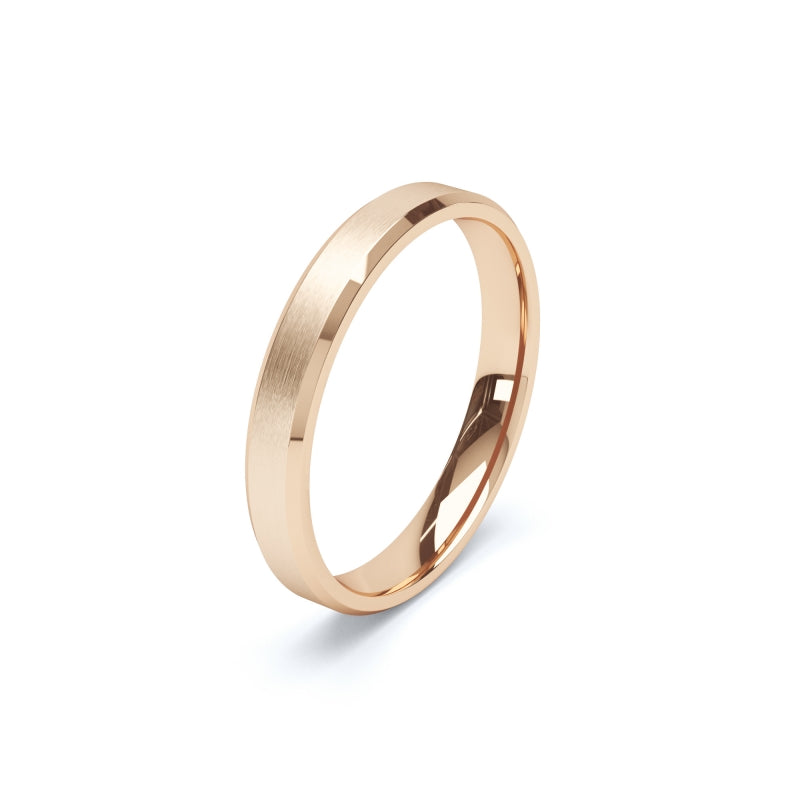 Matte Bevelled - Plain Wedding Band