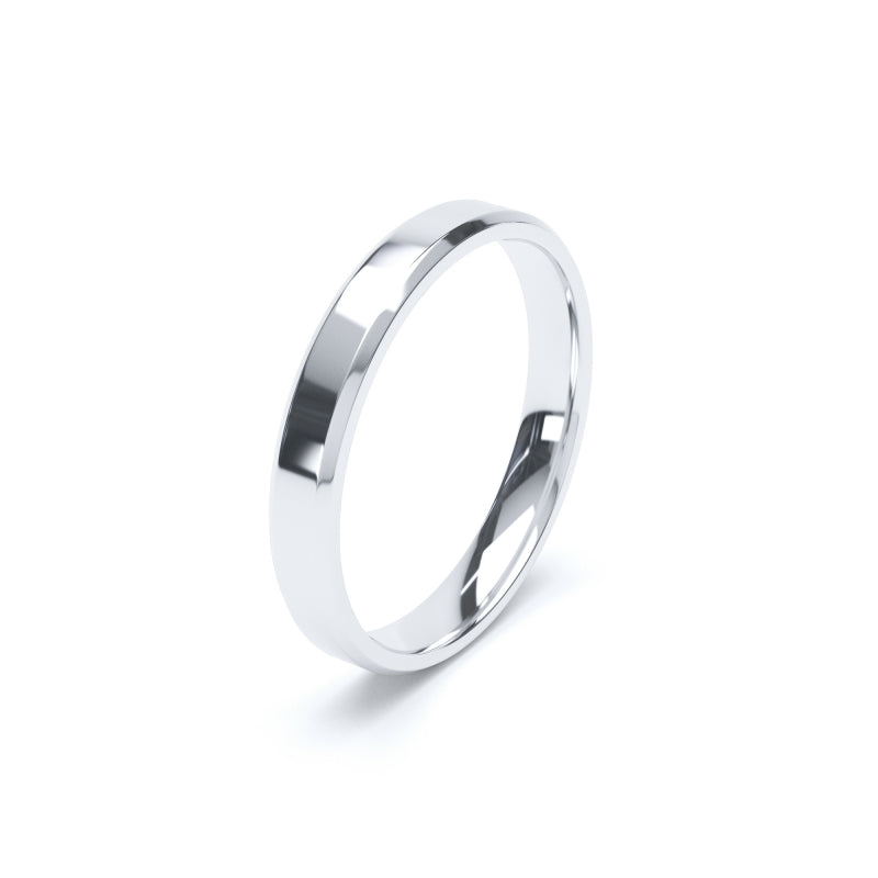 Polished Bevelled - Plain Wedding Band