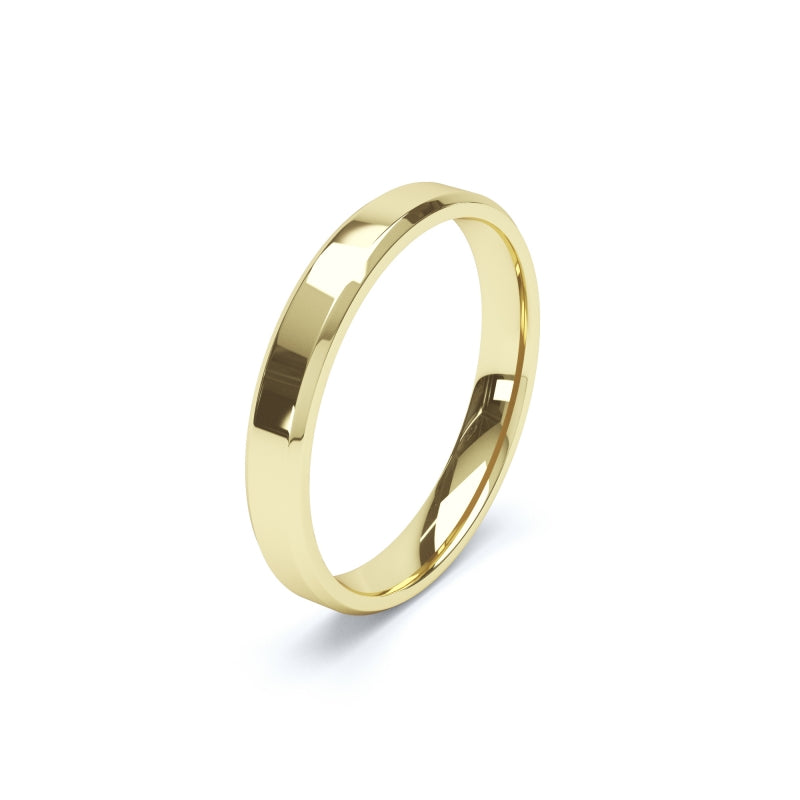 Polished Bevelled - Plain Wedding Band