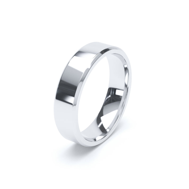 Polished Bevelled - Plain Wedding Band