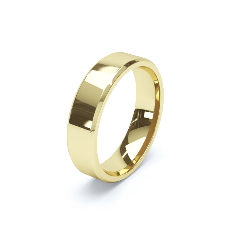 Polished Bevelled - Plain Wedding Band