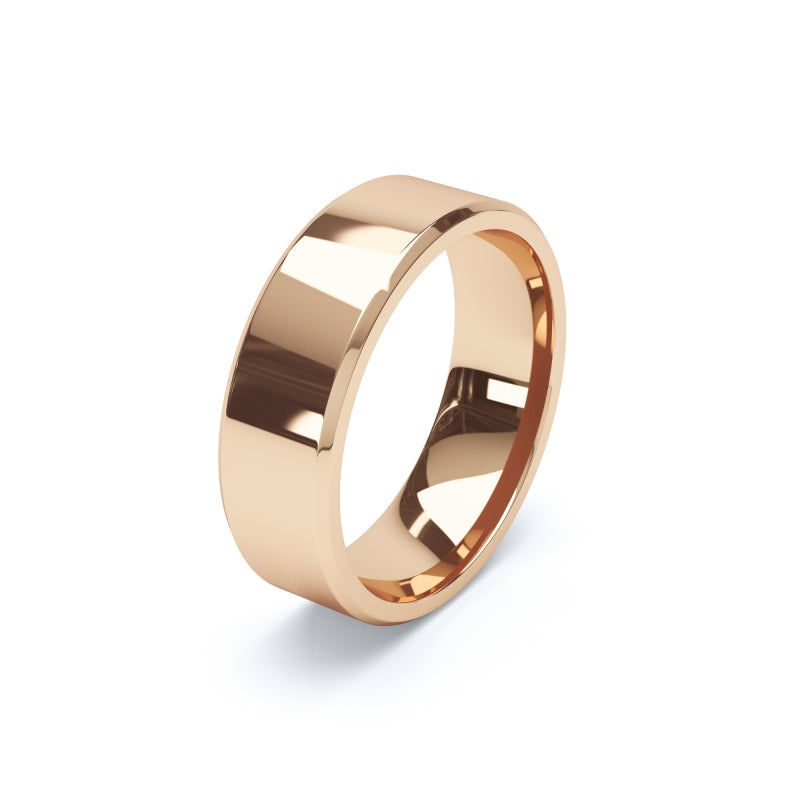Polished Bevelled - Plain Wedding Band