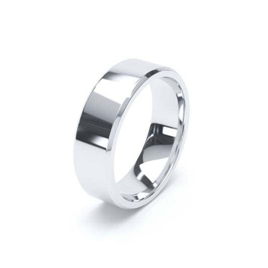 Polished Bevelled - Plain Wedding Band