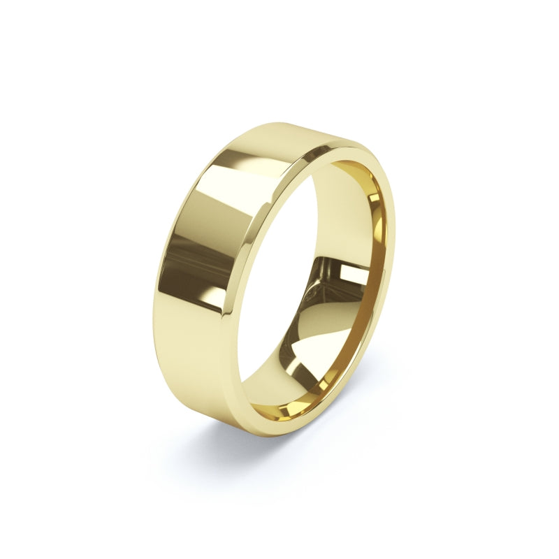 Polished Bevelled - Plain Wedding Band