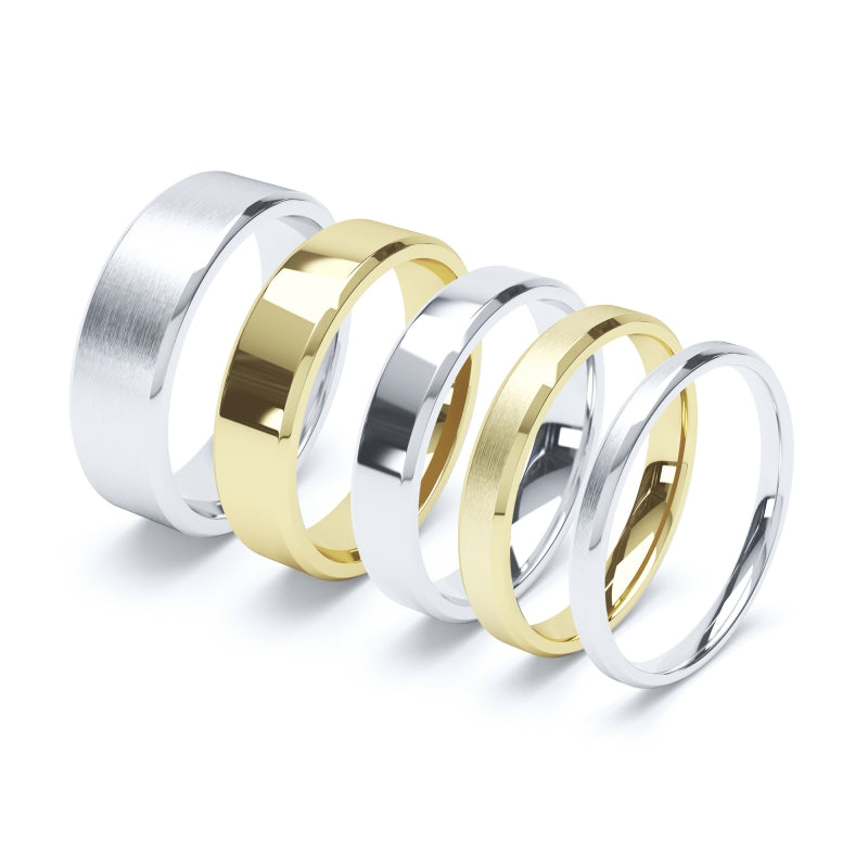 Polished Bevelled - Plain Wedding Band
