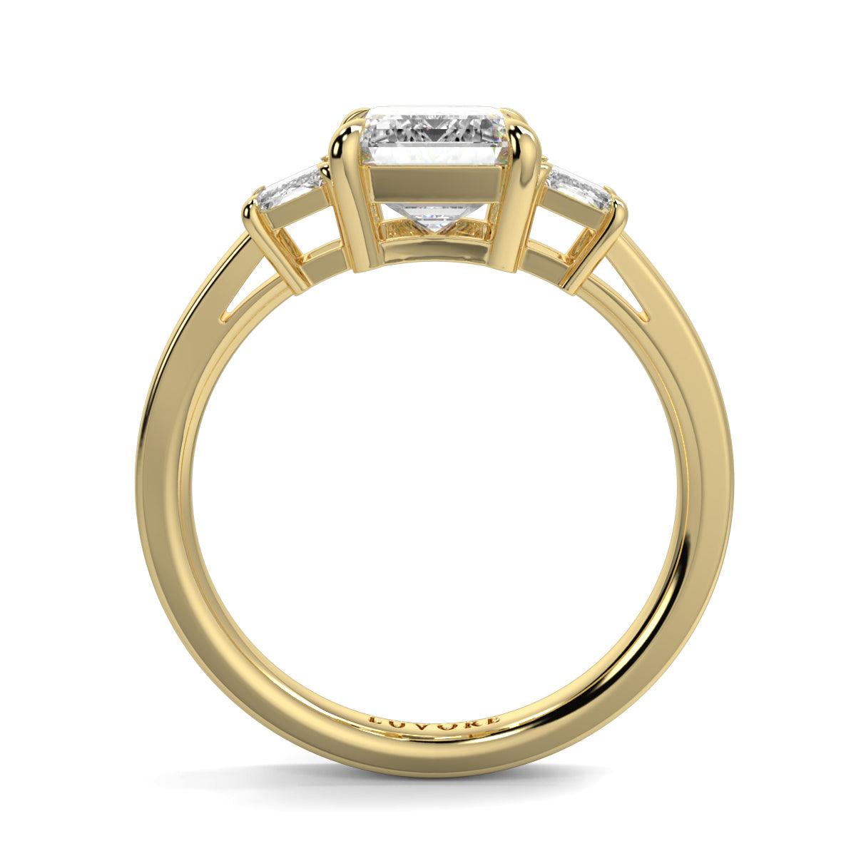 Valentina - 3.0 CT - Emerald Diamond Trilogy Ring